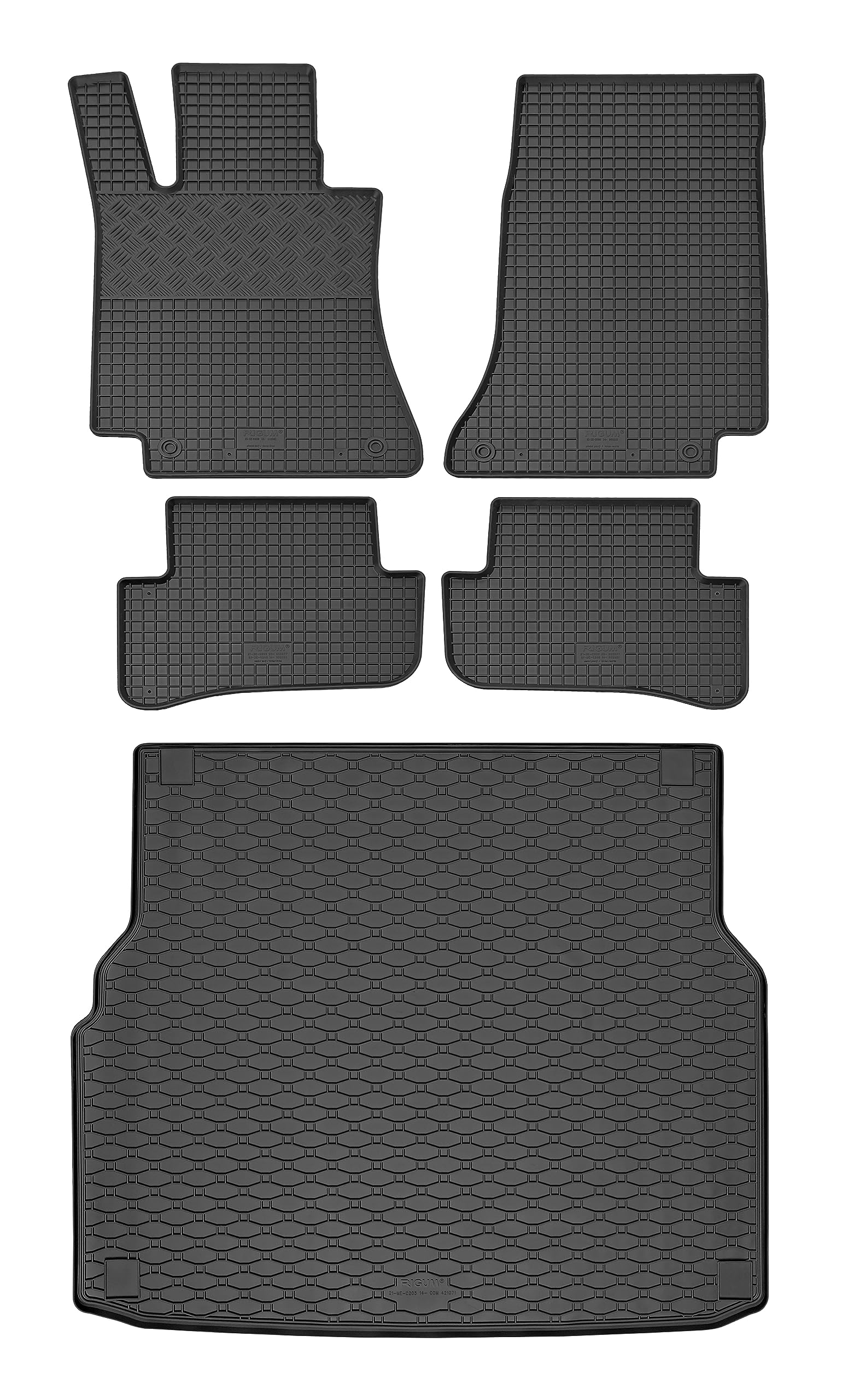 TXTrade Gummifußmatten und Kofferraumwanne passend für C-Klasse S205 Kombi ab 2014 von TXTrade