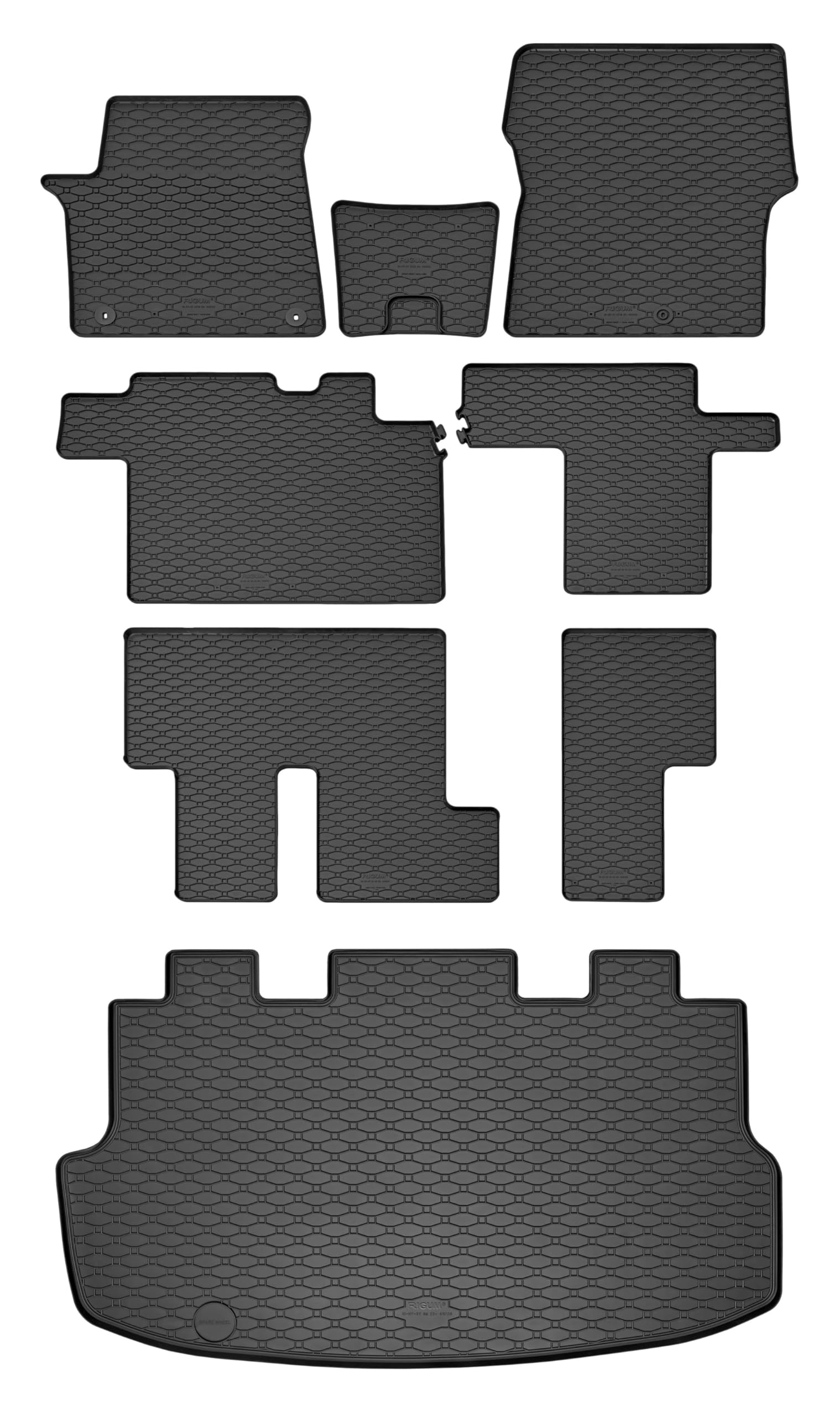 TXTrade Gummifußmatten und Kofferraumwanne passend für Staria ab 2022 | 9Sitze von TXTrade