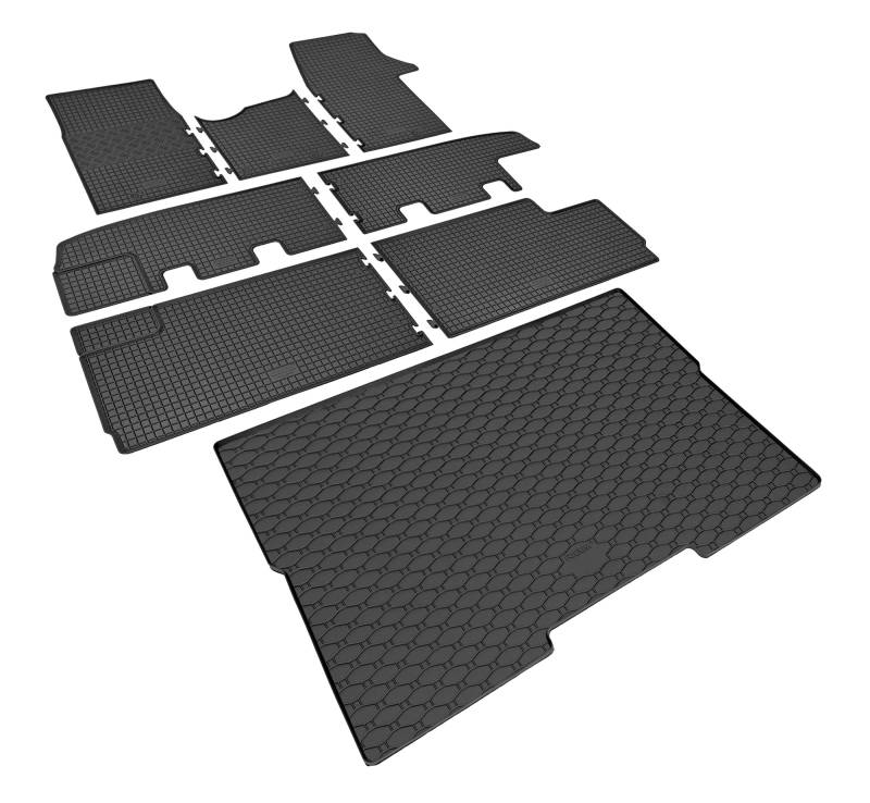 TXTrade Gummifußmatten und Kofferraumwanne passend für Trafic ab 2014 / ab 2021 | 8/9 Sitze L2 von TXTrade