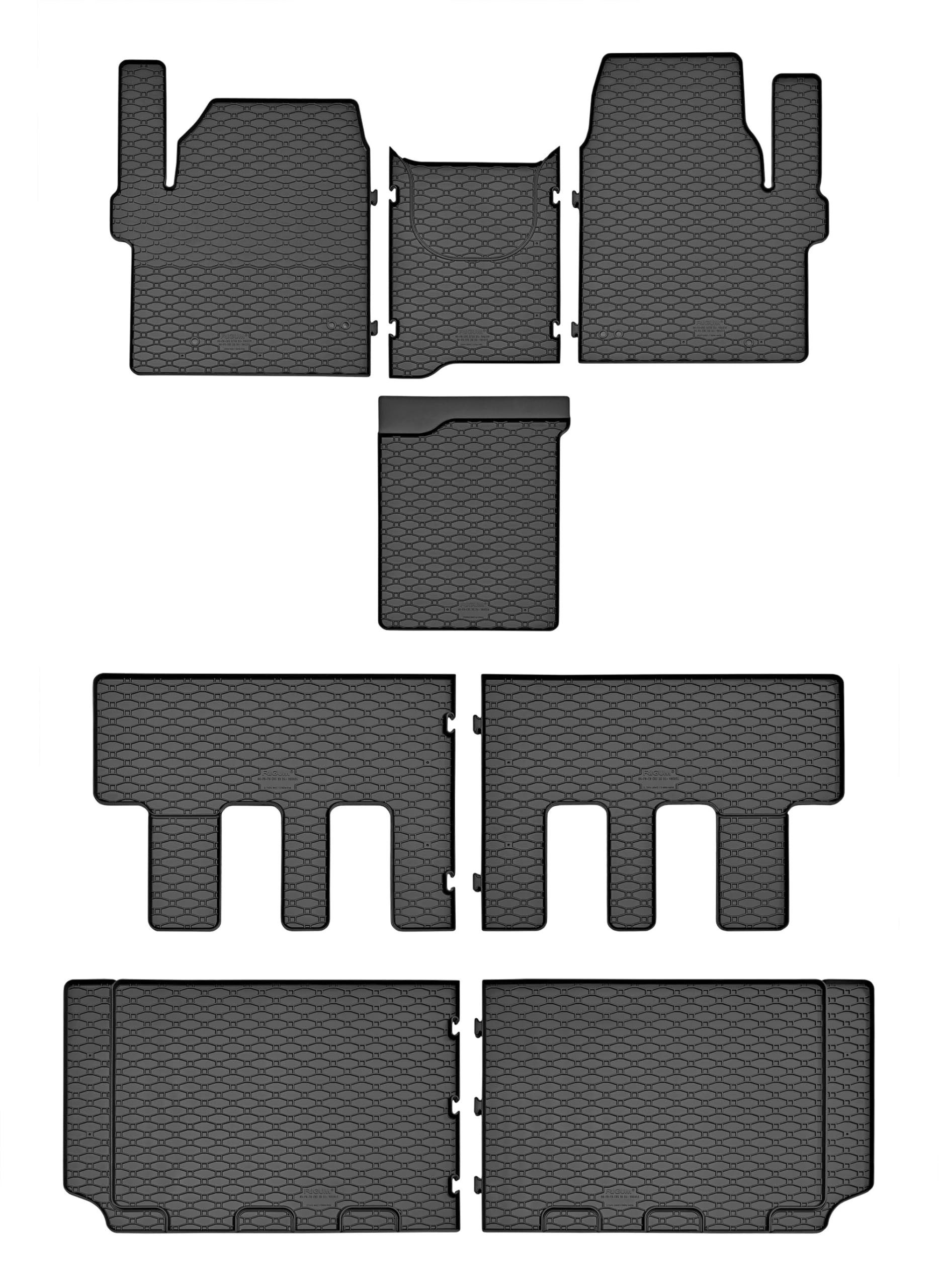 TXTrade Gummimatten geeignet für Tourneo Custom ab 2024 | 8/9 Sitze + Tunel von TXTrade