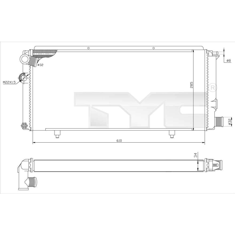 Tyc Kühler, Motorkühlung 726-0014-R von TYC