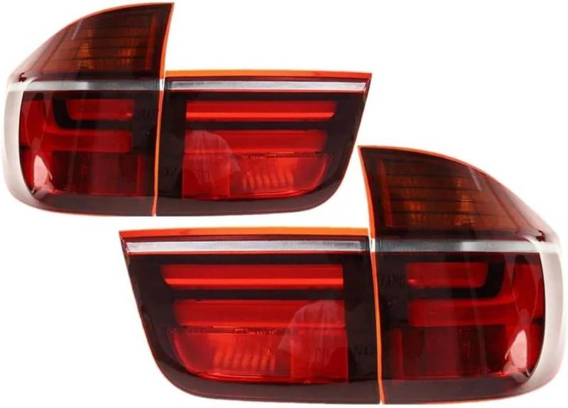 Auto Rücklicht Komplettsets für BMW X5 E70 2007-2013 Schlussleuchte Montage Hintere Bremsleuchte Äußeres Rücklicht Zubehör,A-Red von TYJH