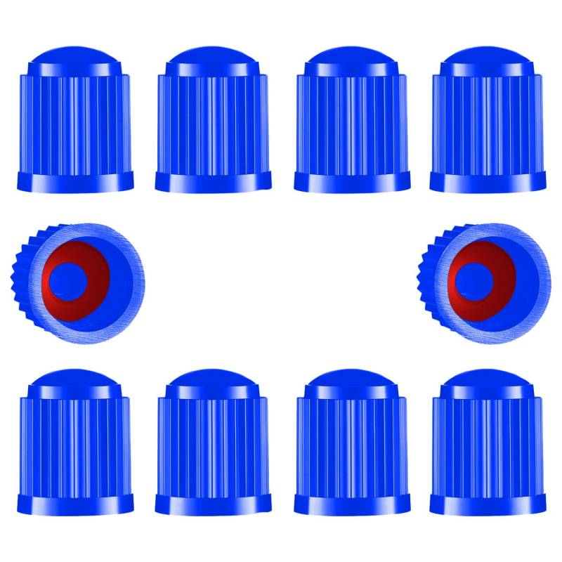 10 Stück Reifenventilkappen Auto Staubkappen Fahrrad Universal Reifen Vorbau Staubabdeckungen mit Dichtung für SUV Autos Fahrrad Motorräder LKW, Blau von TYPHEERX