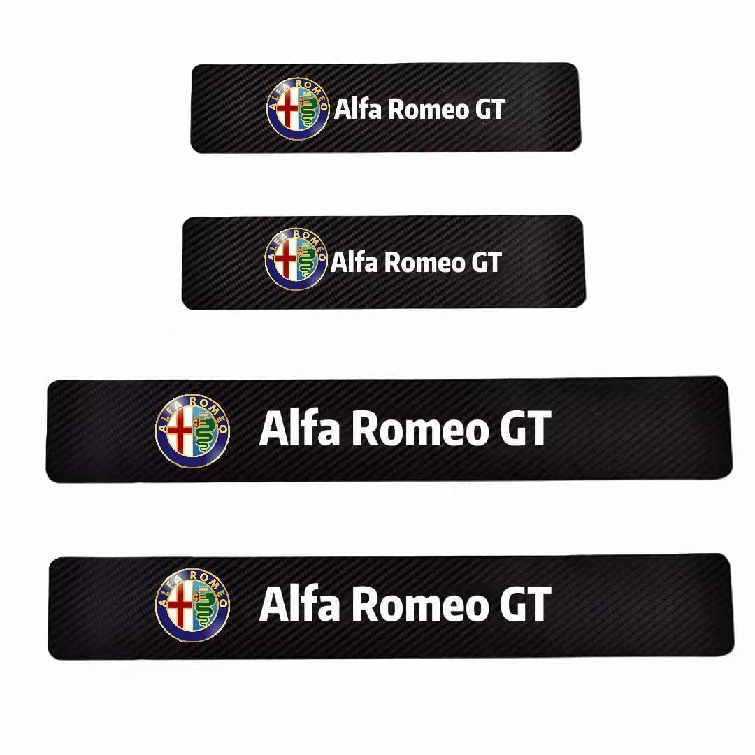 4 Stück Auto Einstiegsleisten Abdeckung, für Alfa Romeo GT Anti Scratch Türschweller Schutz Leisten, Kohlefaser Auto Türeinstiegsschutz Aufkleber Auto Zubehör von TYUIGHF