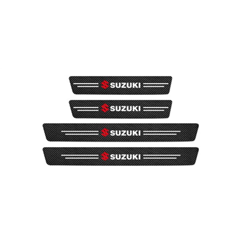 4 Stück Auto Einstiegsleisten Abdeckung, für Suzuki Livio 2015-2018 Kohlefaser Auto Türeinstiegsschutz Aufkleber Auto Zubehör von TYUIGHF