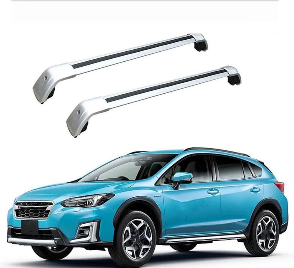 2Stück Auto Dachträger Querträger für Subaru XV E-Boxer SUV 2019 2020 2021 2022 2023 2024, Dachgepäckträger Alu Dachgepäckablage Gepäcktransport Reisen Camping Zubehör,A/Silver von TYUMGXIAO