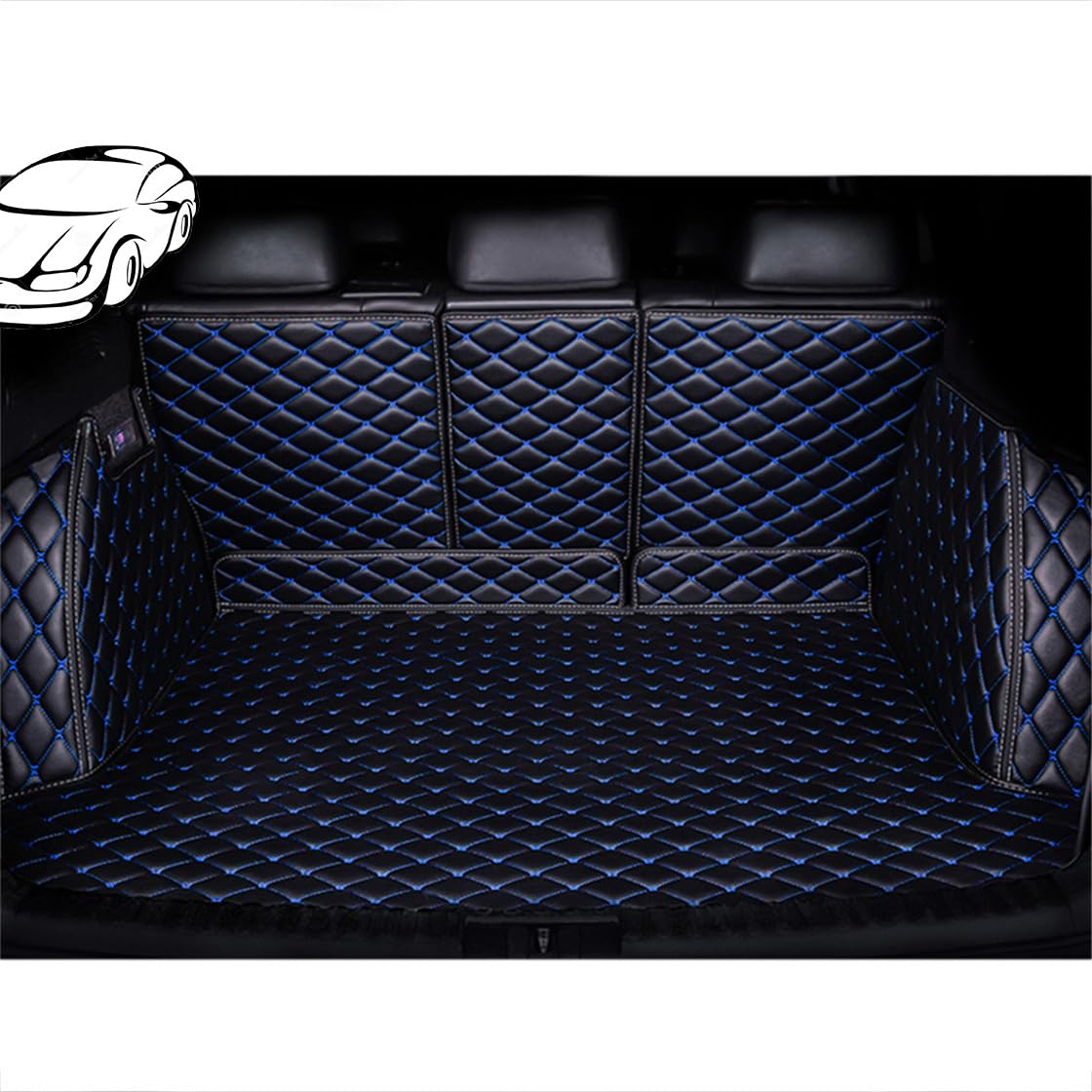 TYUMGXIAO Auto Vollabdeckung Leder Kofferraummatte für Mazda CX-30 2020-2024, Auto Kofferraumschutz Wasserdicht Kratzfeste Zubehör,A/Black-Blue von TYUMGXIAO