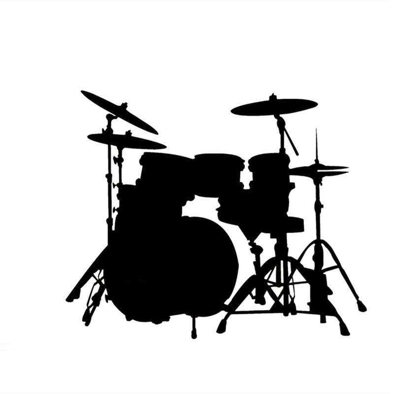 TYUTYU Auto Aufkleber Drum Set Rock Band Musik Dekor Vinyl (Color Name : Black) von TYUTYU