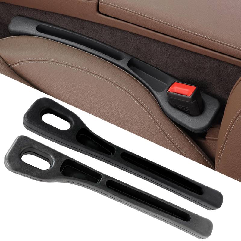 TZEKING 2 Stück Autositz Spaltfüller,Aufbewahrungsbox für Autositze,Autositz Lückenfüller Universal Sitzlückenfüller,Car Seat Gap Filler,Autositz Gap Organizer Storage Box,für Handys Seat Gap von TZEKING