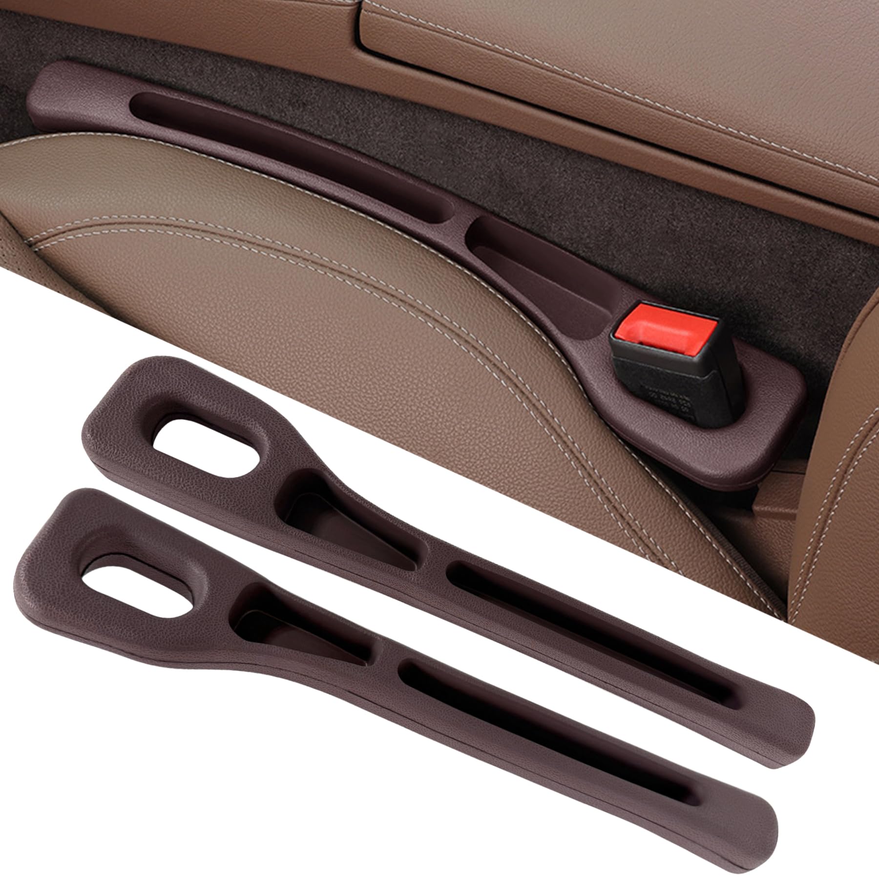 TZEKING 2 Stück Autositz Spaltfüller,Aufbewahrungsbox für Autositze,Autositz Lückenfüller Universal Sitzlückenfüller,Car Seat Gap Filler,Autositz Gap Organizer Storage Box,für Handys Seat Gap von TZEKING