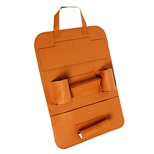 Tacell 1 Stück Pu Leder Autositz ZurüCk Aufbewahrungstasche Multifunktions Mini Halterung Universal RüCkenlehne Tasche Orange von Tacell