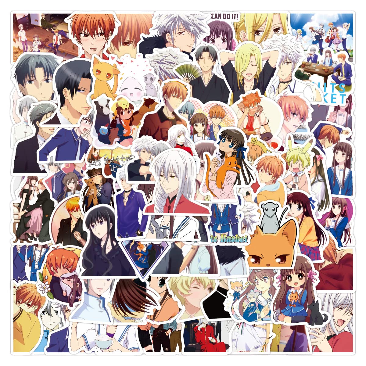 Anime Fruits Basket Sticker Pack 100pcs, Vinyl Anime Sticker Decals für Wasserflaschen Laptop Skateboard Notebook, Geschenk für Erwachsene Kinder Teens von Tacomexi