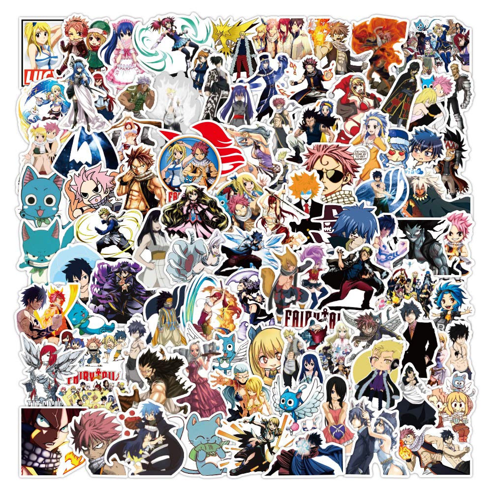 FAIRY TAIL Sticker Pack 100 Stück, Vinyl Aufkleber für Wasserflaschen Laptop Skateboard Notebook, Geschenk für Erwachsene Kinder Teens von Tacomexi