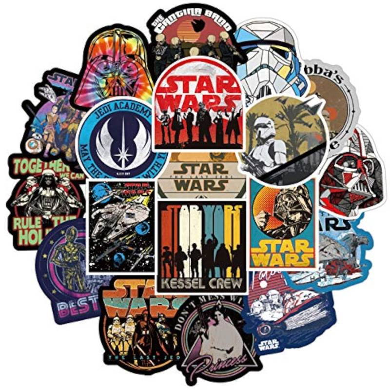 StarWar Aufkleber 100 Stück, Laptop Aufkleber Bombe Vinyl Aufkleber Pack für Auto Gepäck Skateboard Motorrad Aufkleber für Jugendliche Erwachsene von Tacomexi