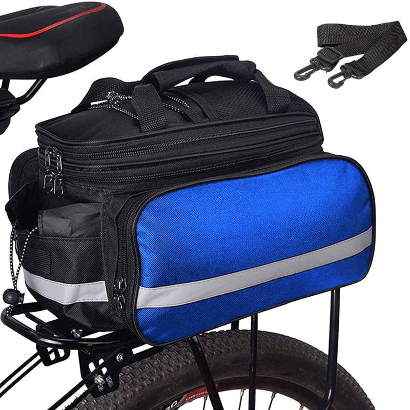 Taeku Gepäckträgertasche, Multifunction Fahrradtasche 27L wasserdichte Fahrrad Seitentasche Groß Satteltasche Reißfest Fahrrad Tasche mit Regen Abdeckung (Blau) von Taeku