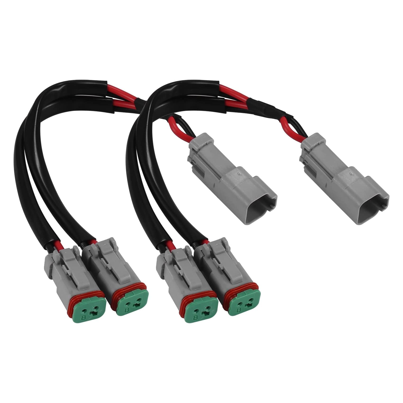 Tagtight DT Stecker Set, Y Typ Kabelstecker Deutsch DT DTP 2 Pin Buchsen Adapter für LED Pod Arbeits Scheinwerf, DT Serie Kabelverbinder Stecker für Auto, Boots von Tagtight