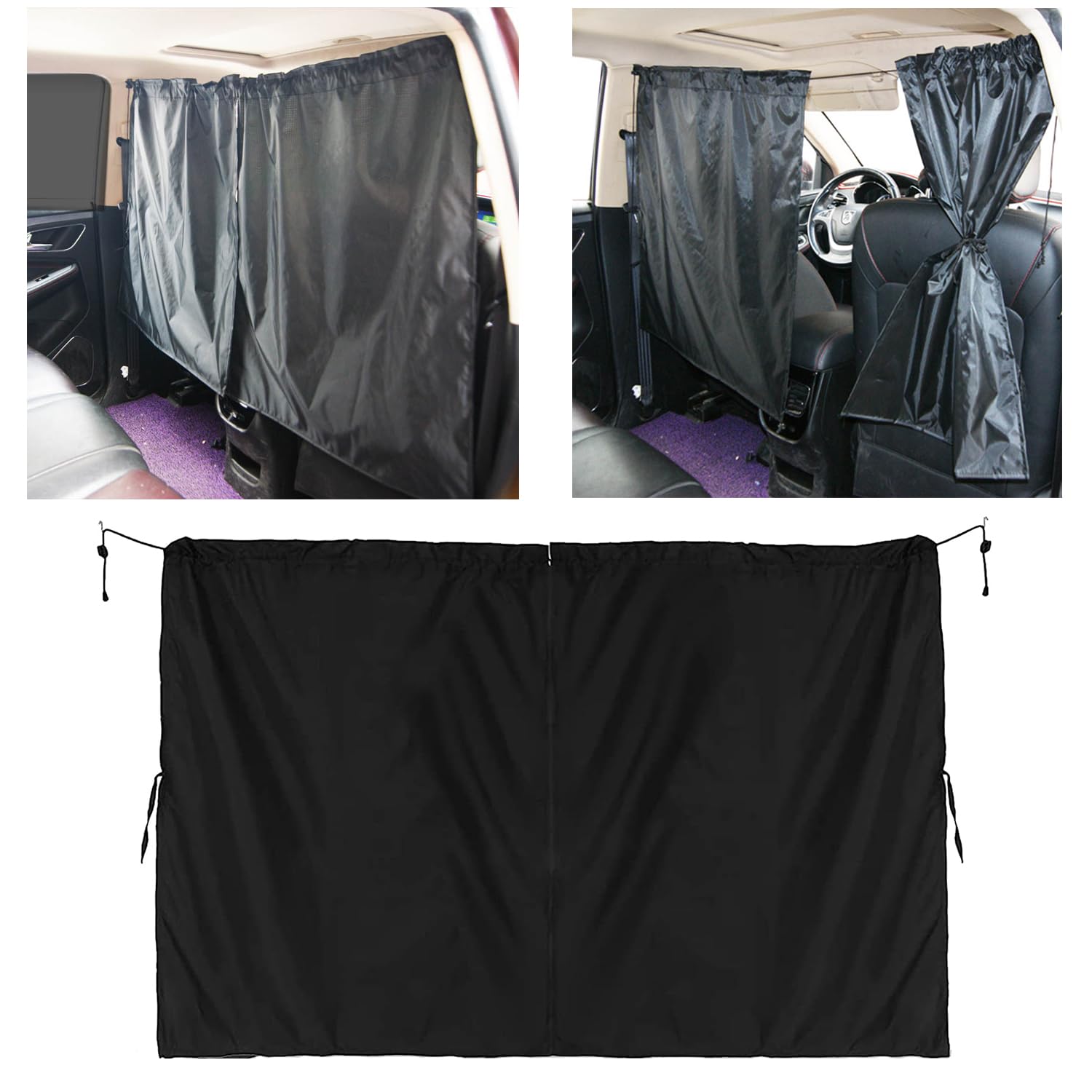 Taicols Auto Trennvorhänge Sonnenschutz, 140 x 80 cm Abnehmbarer Auto Trennvorhang, Auto Sichtschutz Vorhänge, Auto Innenteiler Vorhänge Sonnenschutz, für Familienreisen, Camping, Babyschlafen von Taicols