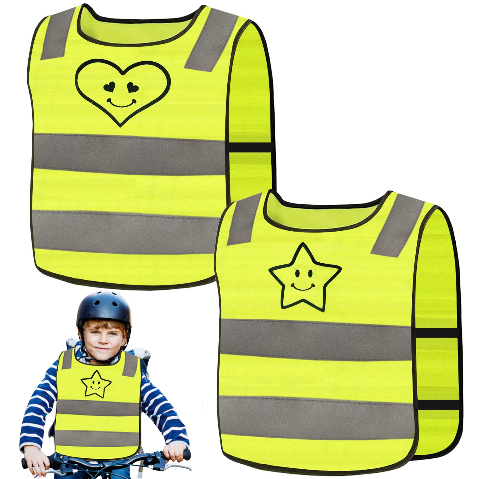 Leichte Warnwesten Kinder, 2PCS Sicherheitsweste kinder, Reflektorweste Kinder, Kinderwarnweste, Pannenweste, Sicherheitsweste für Kinder, Warnschutzweste Kinder, Zur Sicherheit der Kinder - Waschbar von TaimeiMao