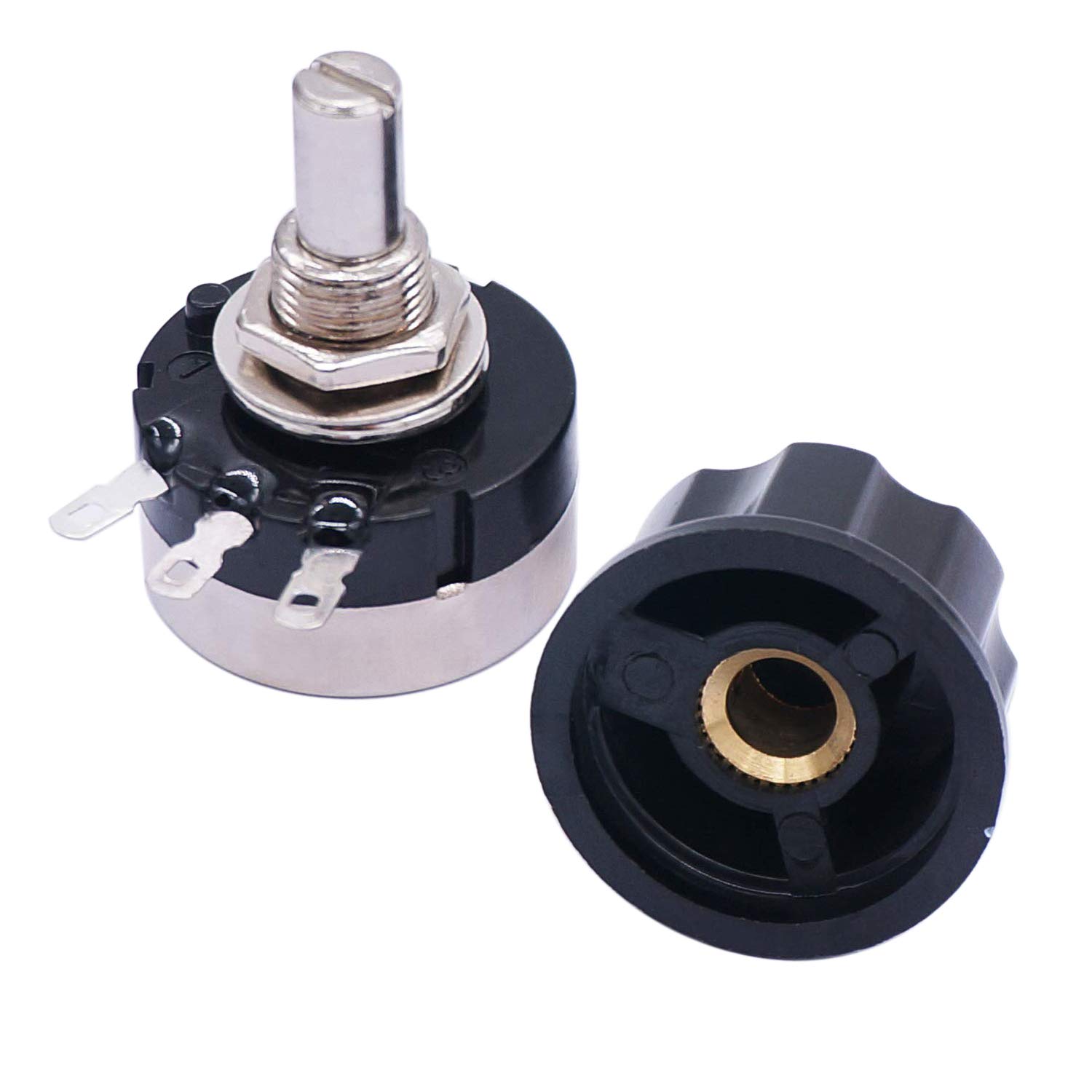 Taiss/RV24YN20S 100 Ohm Potentiometer B101 Kohlefilm Drehkegel-Potentiometer Singleturn + A03-Knopf für die Drehzahlregelung von Wechselrichtern von Taiss