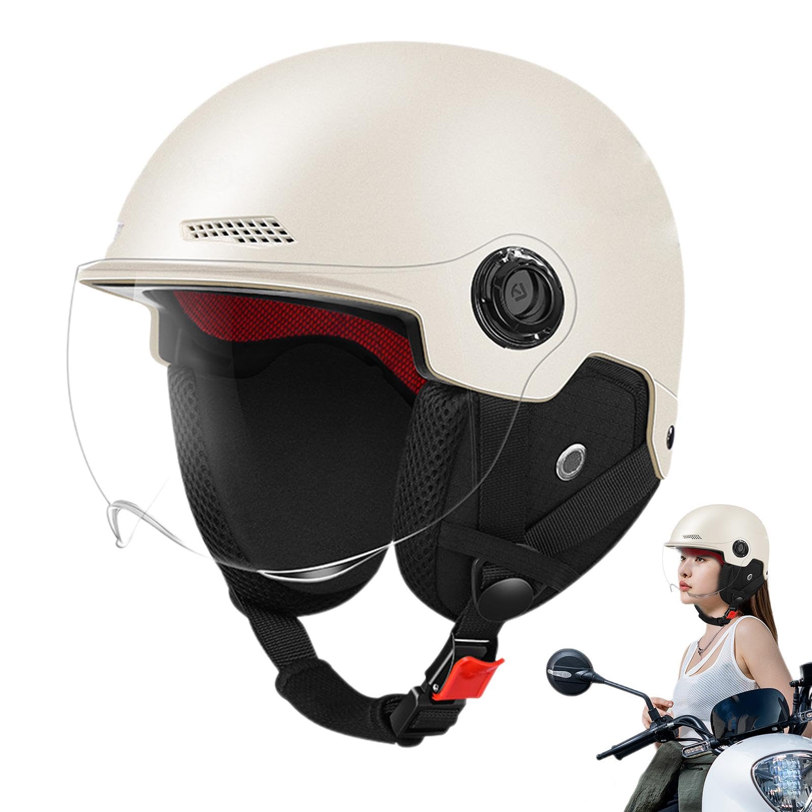 Takluu Sicherheitshelm für Elektroroller, Schutzhelm | Unisex-Motorrad-Schutzhelm-Schutz | Reitzubehör mit verstellbarem Riemen für Pendelfahrten in der Stadt, Outdoor-Abenteuer und Lange Fahrten von Takluu