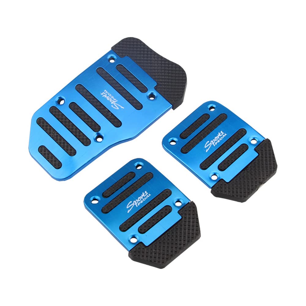 Auto Pedal Set Aluminium Anti Rutsch Auto Gaspedal und Brems Pedal abdeckung (Blau) von TangDao