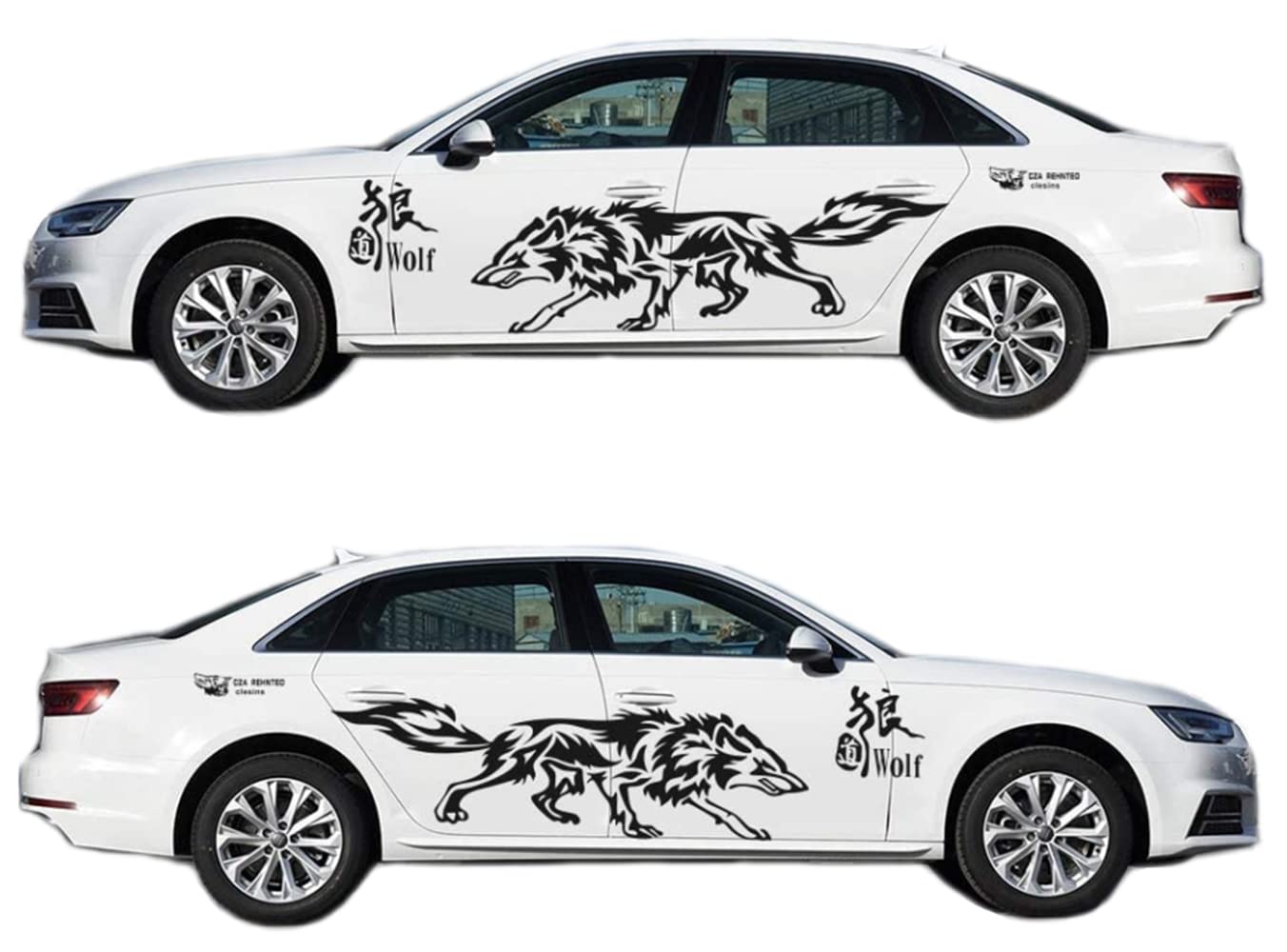 TangDao Auto Aufkleber Wolf Totem Personalisierte modifizierte Körper Sticker ganze Auto Aufkleber 63 Zoll (Schwarz) von TangDao