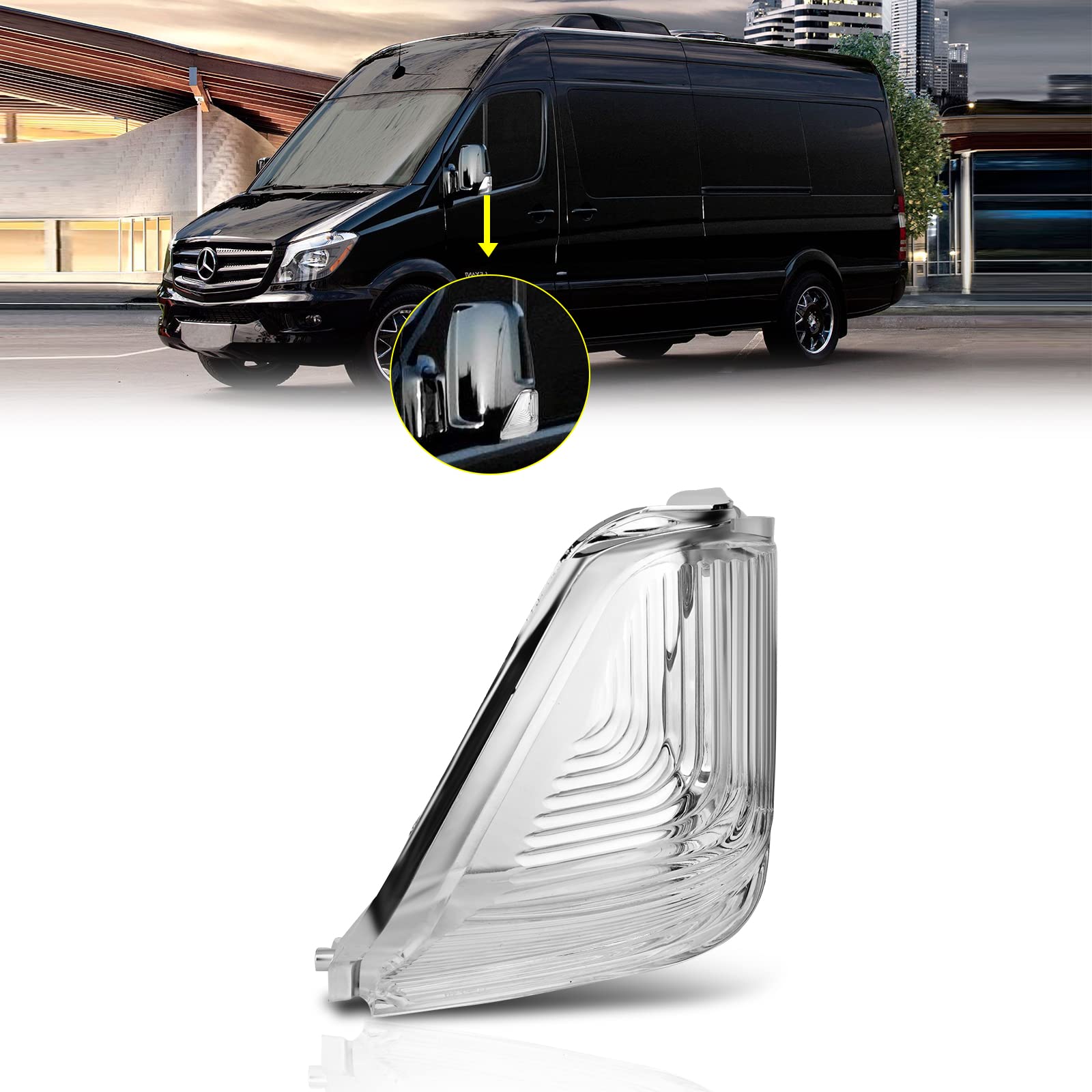 TangMiGe Blinker für Mercedes Benz MB Sprinter 906 06/2006-01/2018, 907/910 02/2018-up; Volkswagen VW Crafter 30-50 (2E) 2006-2016, 1 Stück Links, Spiegel Blinker Seitenblinker Blinkleuchte. von TangMiGe