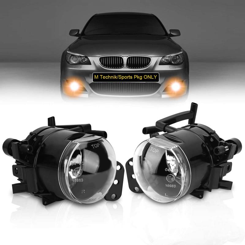 TangMiGe Nebelscheinwerfer für BMW 5er (E60 E61, 525i 525xi 528i 528xi 530i 530xi 535i 535xi 545i 550i), 07/2003-09/2010, Alle nur für M Paket Stoßstange/M Tech Sport, 1 Paar, Klar Objektiv von TangMiGe