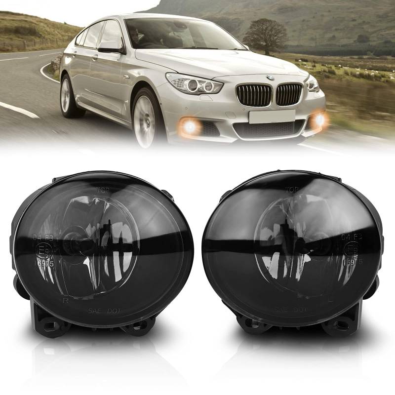 TangMiGe Nebelscheinwerfer für BMW E92 E93 F07 F10 F11 F22 F23, 2er 3er 5er Gran Turismo, Alle für M Tech Stoßstange M Sport Paket, 06/2006-10/2013, H11, 1 Paar, Schwarz Smoke Objektiv von TangMiGe