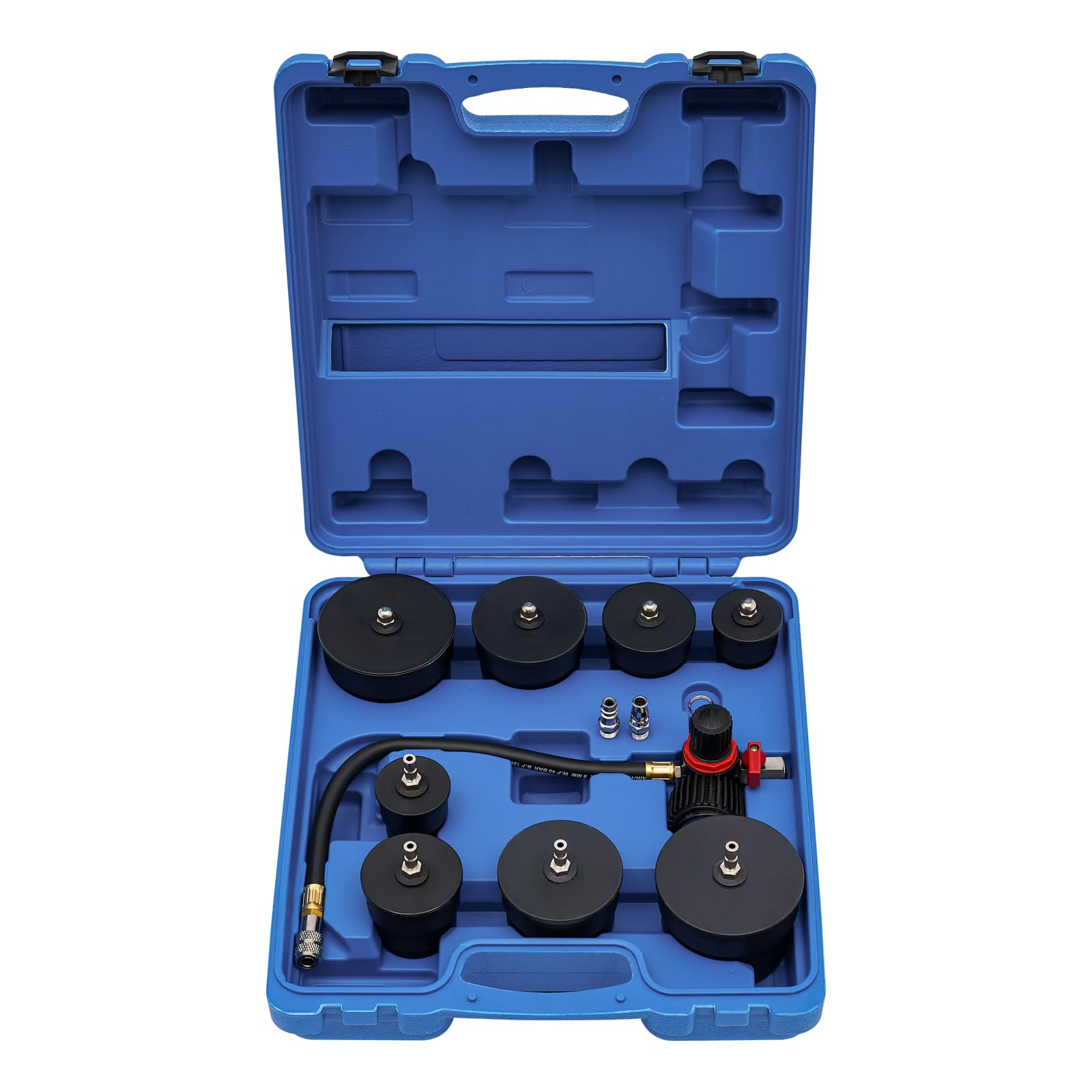 9 Teiliges Turbolader Ladeluft System Turbolader Ladeluftkühler Profi Prüfwerkzeuge für Ladeluftschläuche Leckage Tester Kit für Autos mit Manometer für Autos und leichte Nutzfahrzeuge von TanjcXliu