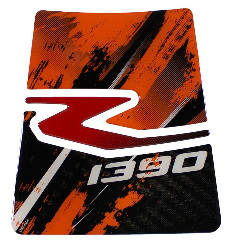 Tankpad 3D Motorradaufkleber kompatibel für KTM 1390 Super Duke R Orange X509500VA von Tankpad