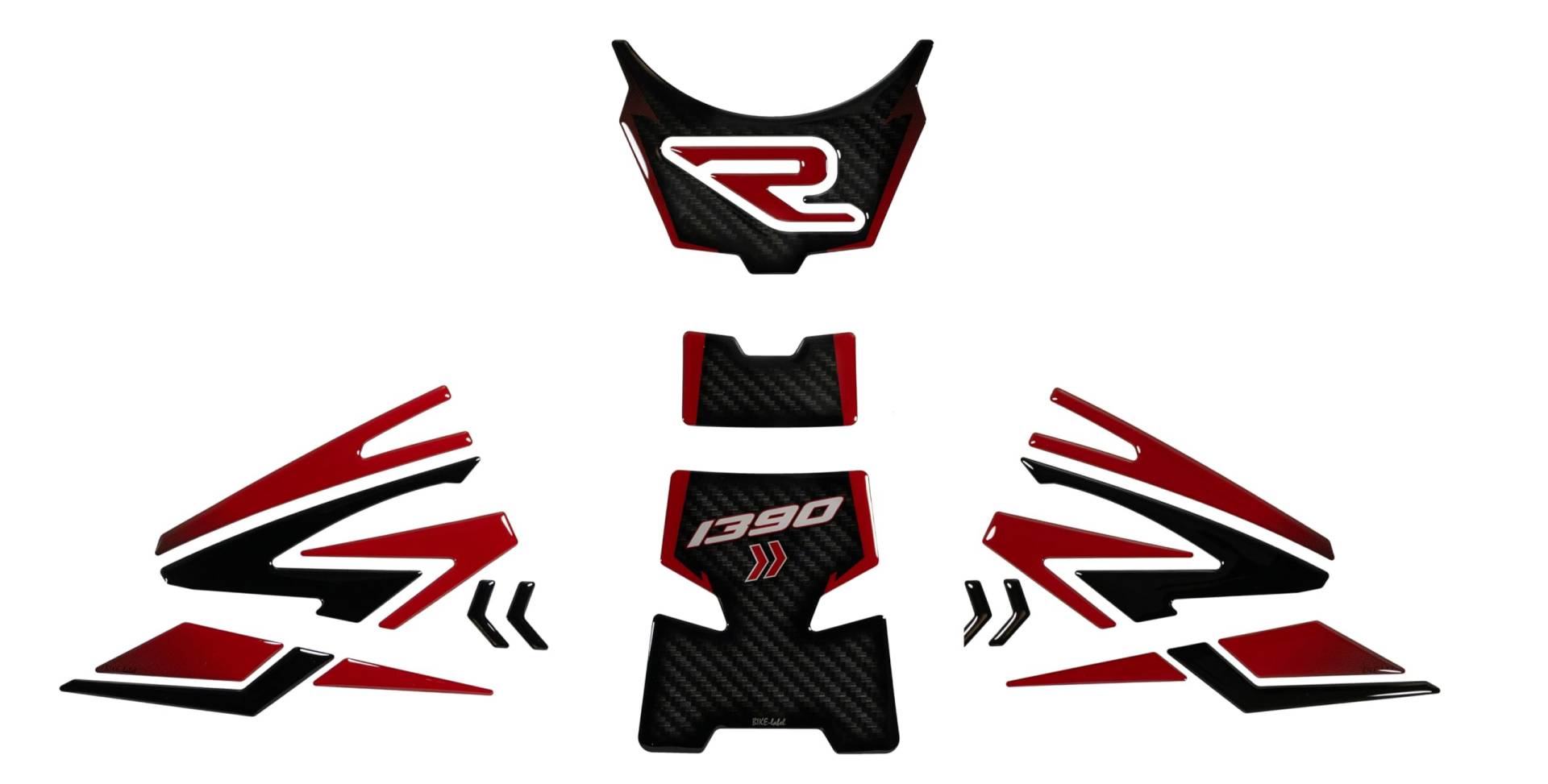 Tankpad Knee-Pad Set 3D Carbon Optik kompatibel für KTM 1390 Super Duke R X850081VA von Tankpad