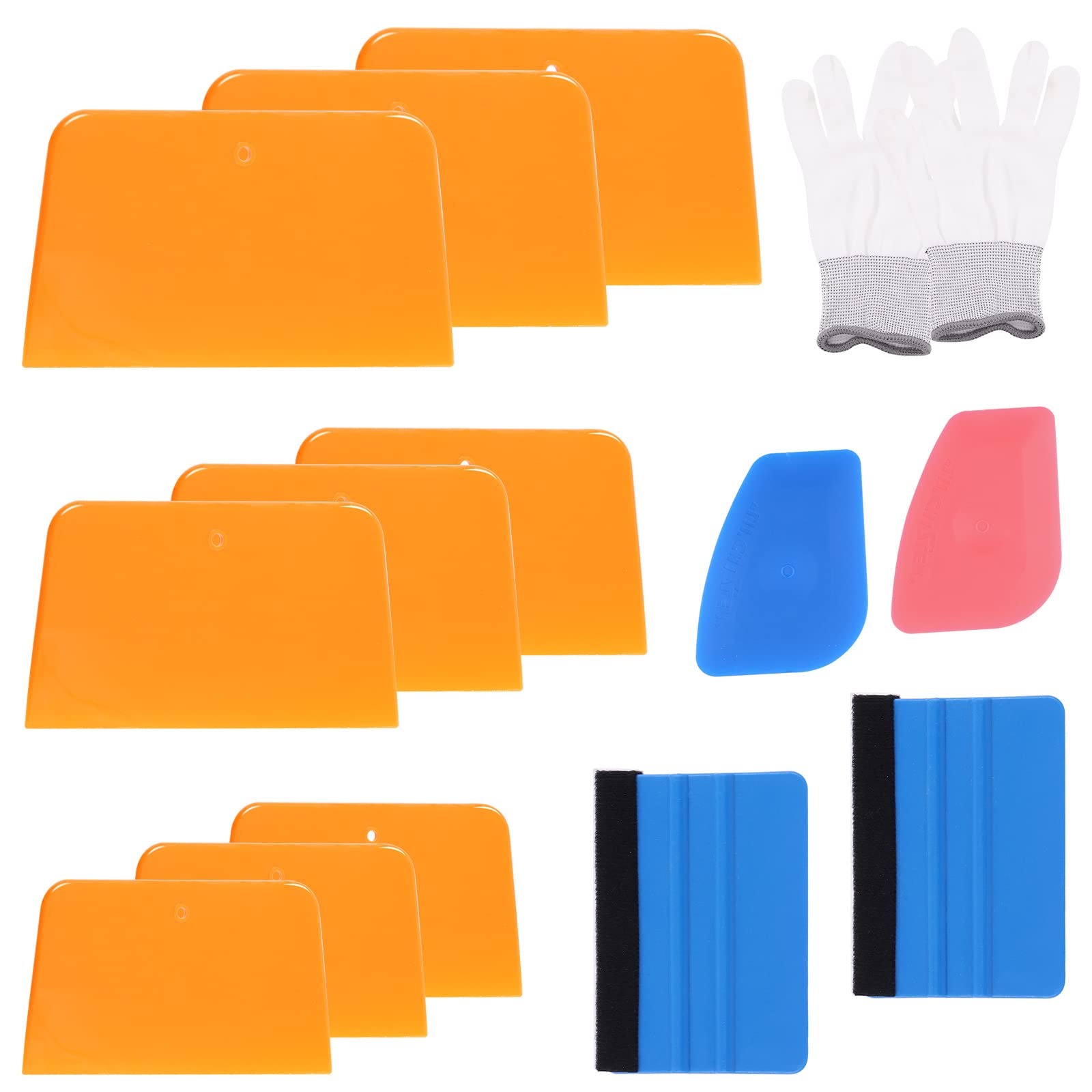 Tanstic 14Pcs Body Filler Spreaders Kit, 4 5 6 Inch Auto Body Filler Plastic Spreaders, Auto Body Spreader, Reusable Plastic Auto Spreader with Felt Squeegee Glove for Applying Fillers Putties Paint von Tanstic