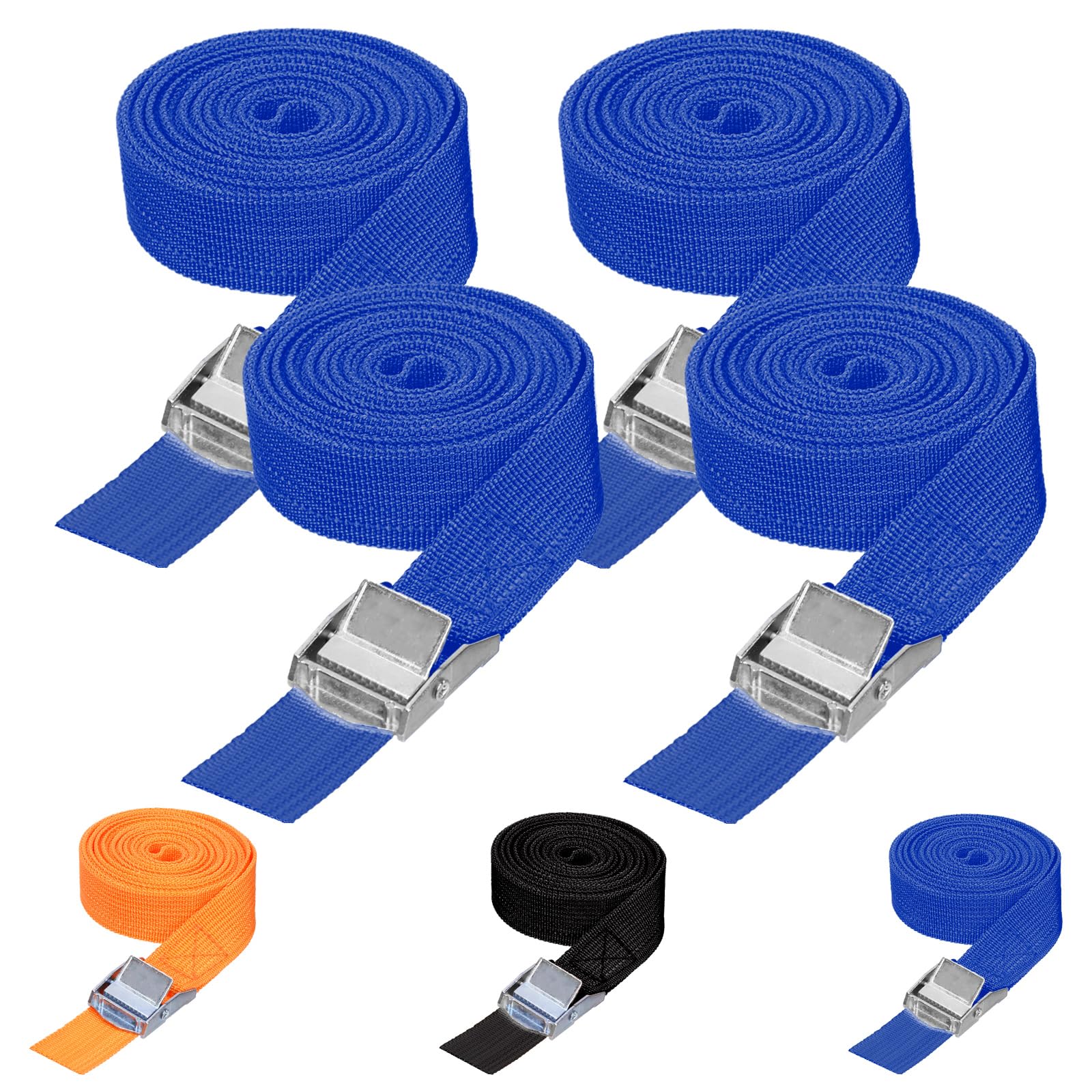 Tanstic 4Pcs Lashing Straps, 1 inch x 10 ft Tie Down Straps with Buckles, Adjustable Cam Buckle Straps Heavy Duty Secure Straps up to 600lbs (Blue) von Tanstic