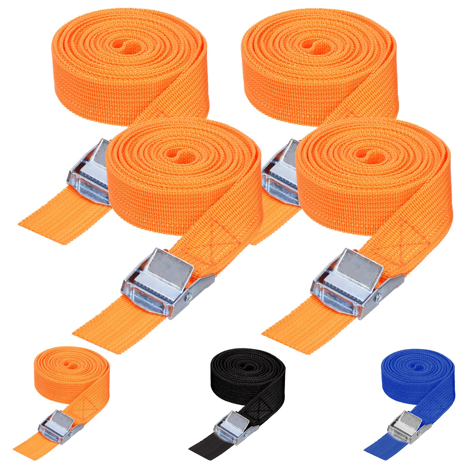 Tanstic 4Pcs Lashing Straps, 1 inch x 10 ft Tie Down Straps with Buckles, Adjustable Cam Buckle Straps Heavy Duty Secure Straps up to 600lbs (Orange) von Tanstic