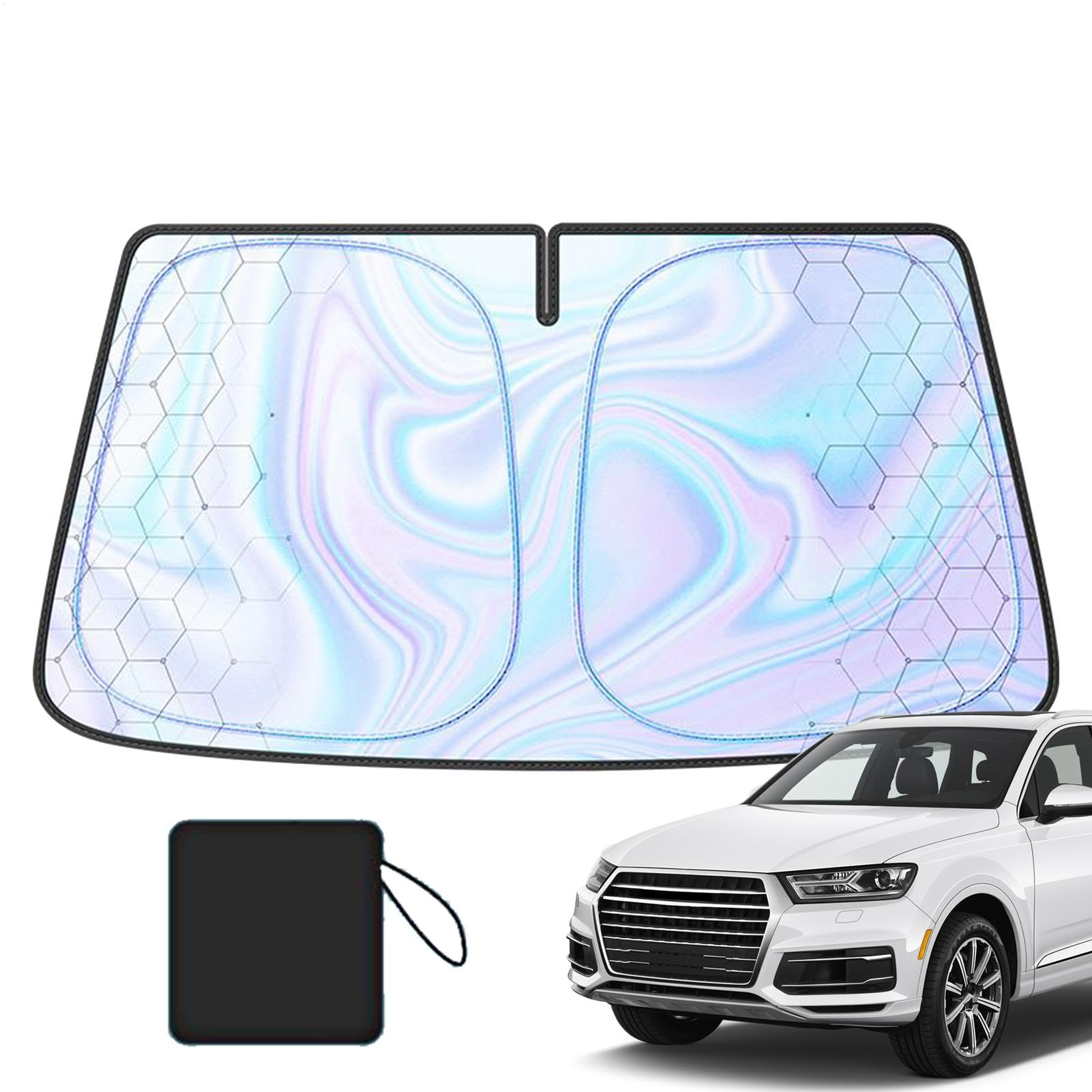 Auto Windschutzscheibe Sonnenschatten, Autoschild von Automobilglas - Frontfenster Sonnenschutzabdeckung - Faltbare Automobil -UV -Schutzschatten halten kühl und schützen Sie das Innenraum von Tanxemery