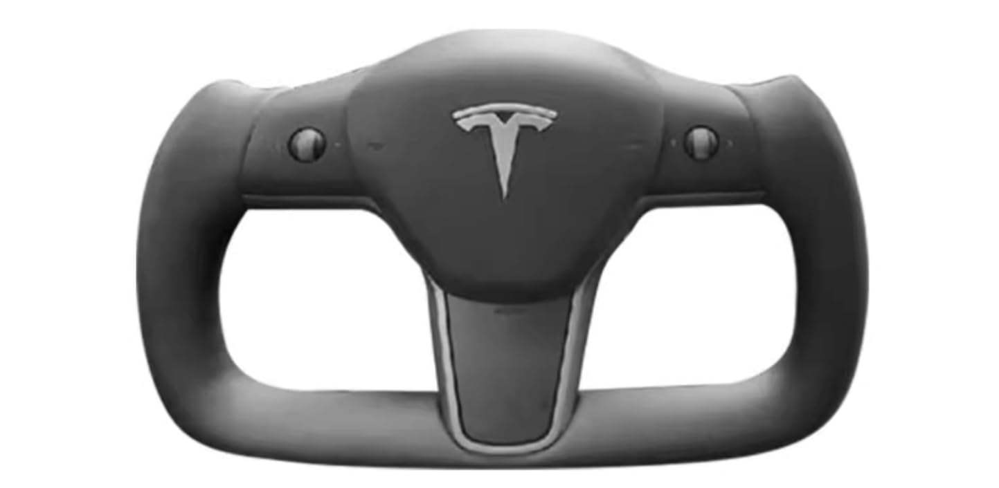 Lenkradbezug, Universal 15 Zoll, atmungsaktives Technologiegewebe, für Tesla's Yoke Steering Wheel, Dünn Wildleder Lenkradhülle mit Weichem Alcantara Touch, Anti-Rutsch & Sport,A-Tesla von TaoieWkolt