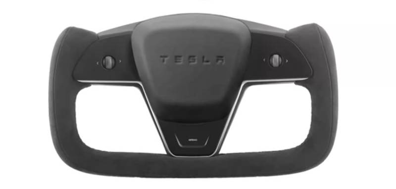 Lenkradbezug, Universal 15 Zoll, atmungsaktives Technologiegewebe, für Tesla's Yoke Steering Wheel, Dünn Wildleder Lenkradhülle mit Weichem Alcantara Touch, Anti-Rutsch & Sport,B-Tesla von TaoieWkolt