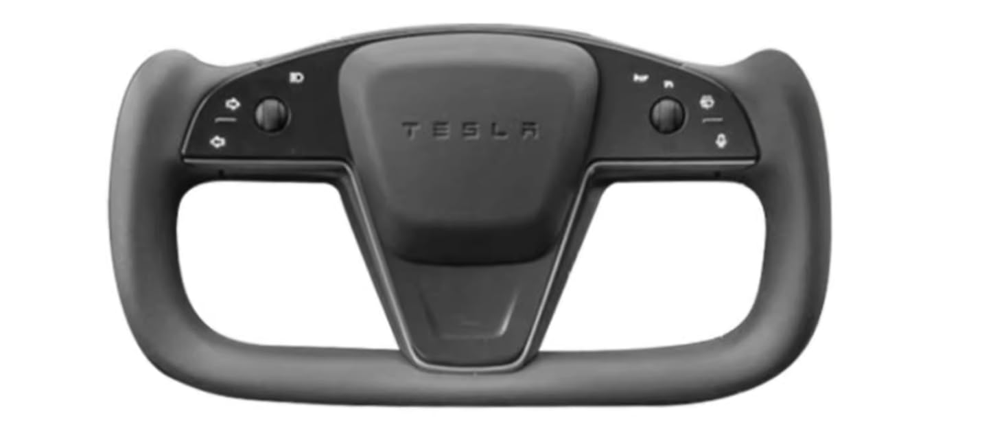 Lenkradbezug, Universal 15 Zoll, atmungsaktives Technologiegewebe, für Tesla's Yoke Steering Wheel, Dünn Wildleder Lenkradhülle mit Weichem Alcantara Touch, Anti-Rutsch & Sport,C-Tesla von TaoieWkolt