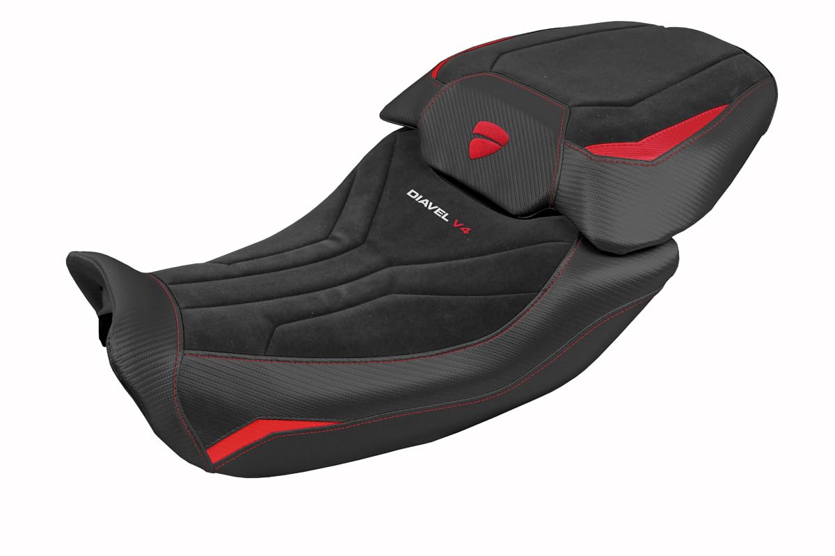 TAPPEZZERIA ITALIA Sattelbezug kompatibel mit Diavel V4 (2023) Modell Diablo Velvet Comfort System (Rot) von TAPPEZZERIA ITALIA