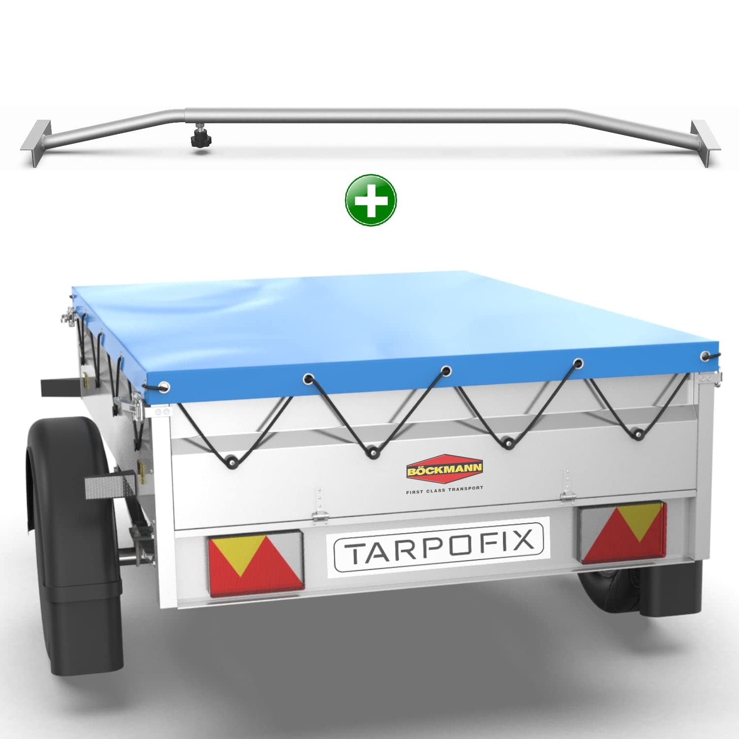 Tarpofix® Anhängerplane 140 x 115 cm + 1x Planenbügel | Anhänger Plane Flachplane aus PVC PLANENMATERIAL | Verstärkte Stema Anhänger Plane für Diverse PKW DDR Hänger | Abdeckplane + Flachplanenbügel von Tarpofix