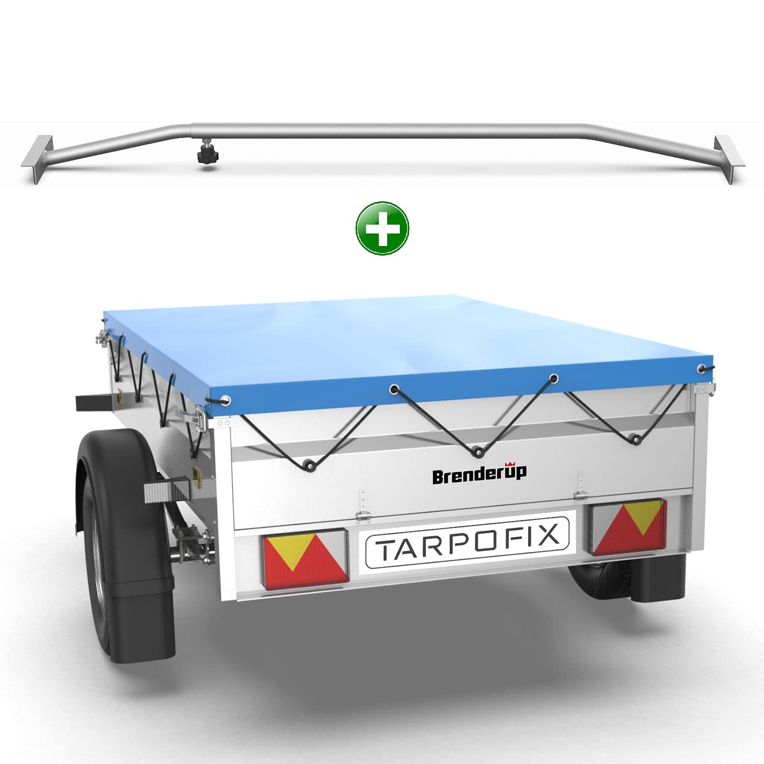 Tarpofix® Anhängerplane 150 x 100 cm + 1x Planenbügel | Anhänger Plane Flachplane aus PVC PLANENMATERIAL | Verstärkte Brenderup Anhänger Plane für DDR PKW Hänger | Abdeckplane + Flachplanenbügel von Tarpofix