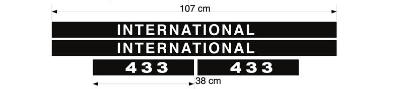 IHC Aufkleber International 433S Logo Emblem Sticker Label lang von Tassorm