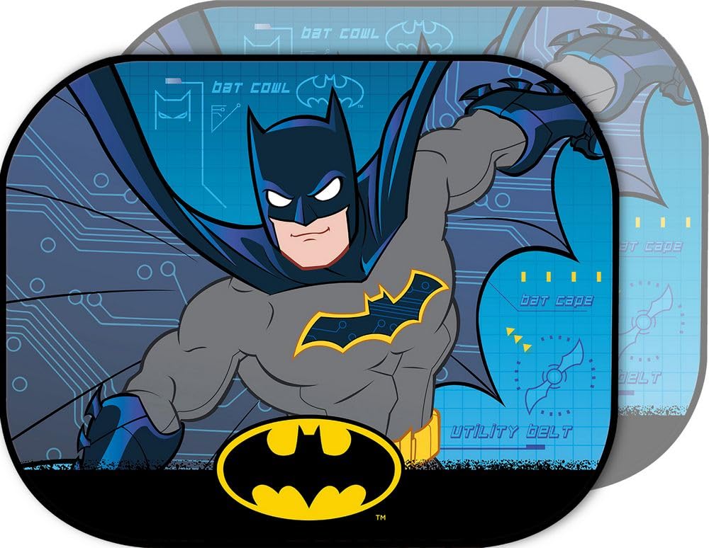 DC Comics Paar Seitengardinen Auto Reise Batman Kinder 44 x 35 cm Superhelden Herren Fledermaus gelb schwarz von TataWay in viaggio si cresce