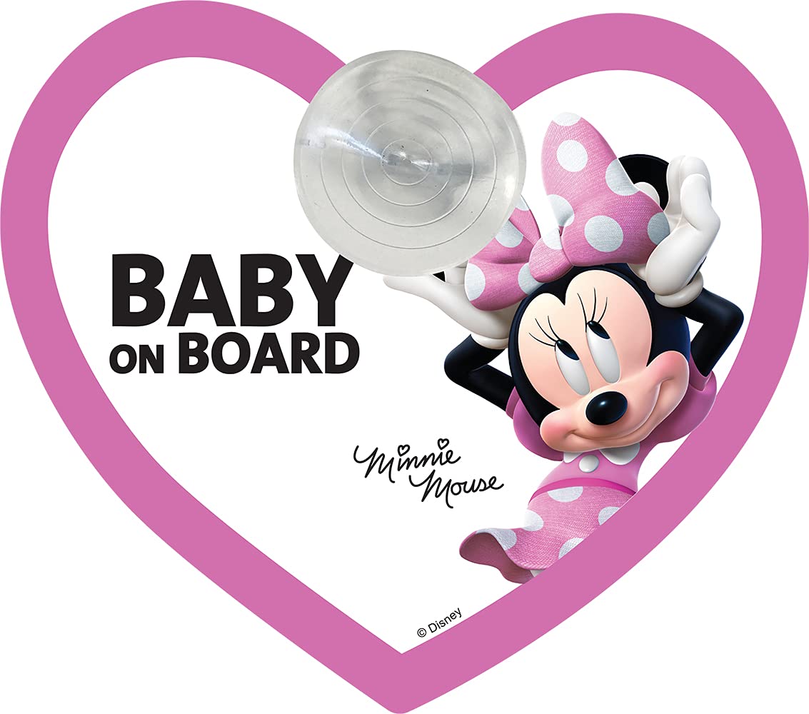 Disney Minnie Mouse Autoschild Baby On Board – Befestigung mit Saugnapf von TataWay in viaggio si cresce