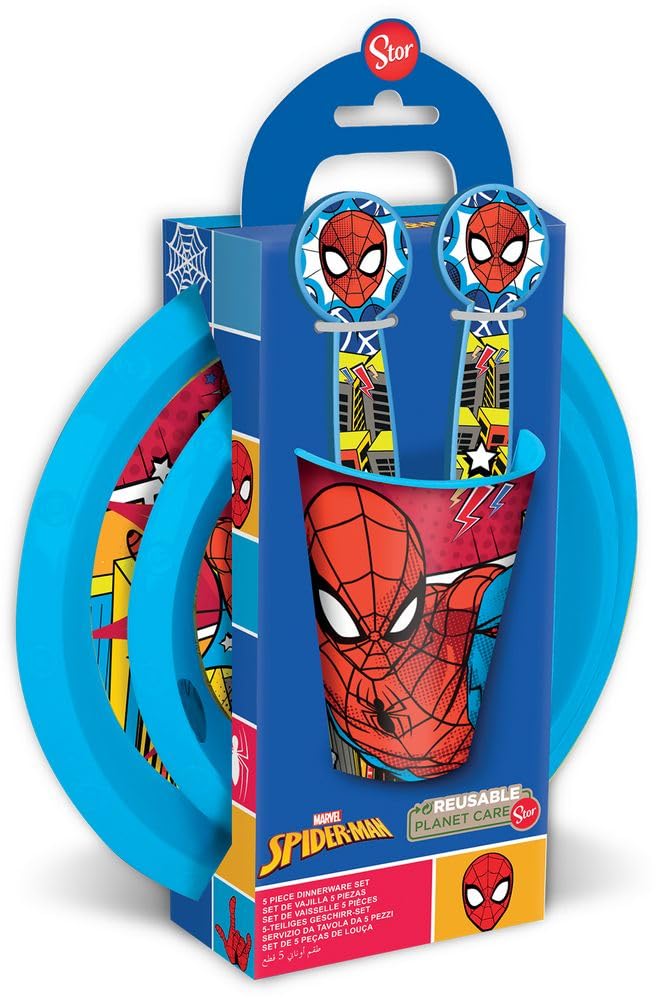 Licensing Geschirrset, einfaches 5-teiliges Set, in Geschenkbox Spiderman von TataWay in viaggio si cresce