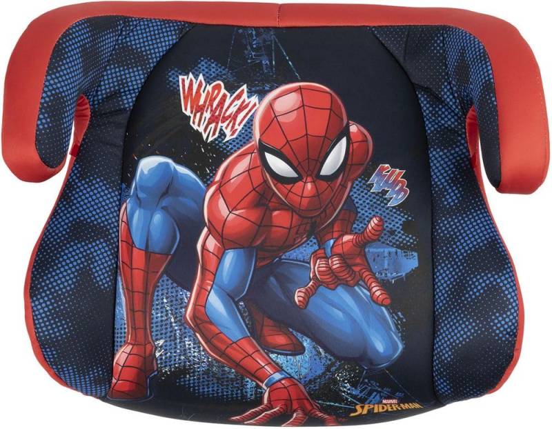 Marvel Spiderman KindSitzerhöhung i-Size ECE R129 mit ISOFIX-Befestigungen. Autokindersitz für Sicherheit Kindern Körpergröße 125-150 cm. Sitzerhöhung mit Grafiken von SpiderMan auf blau Hintergrund. von TataWay in viaggio si cresce