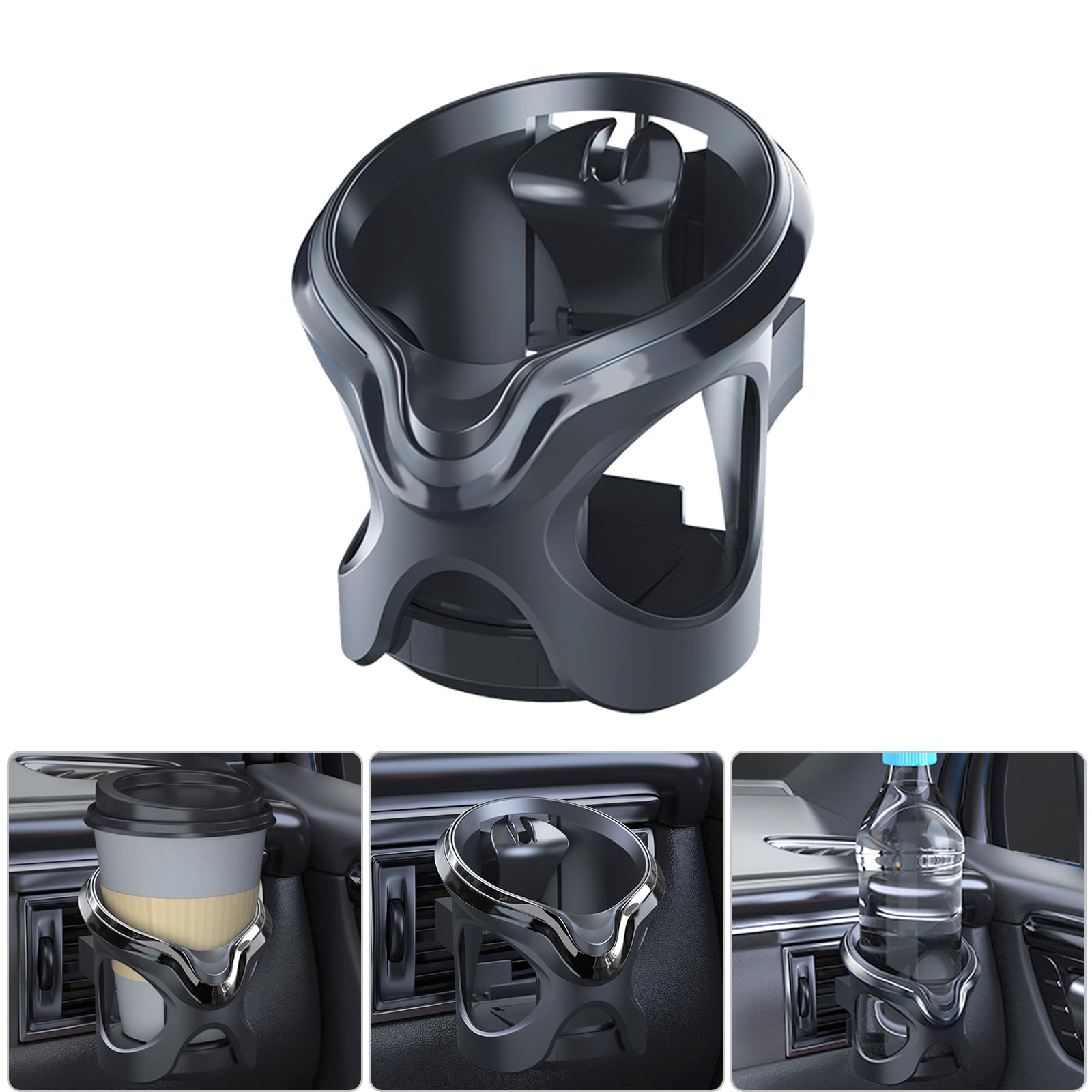 Universal KFZ Auto Getränkehalter Cupholder Dosenhalter Auto Lüftungshalterung, Flaschenhalter für Auto Aschenbecher, Kaffeebecher und Getränkedose mit Flexibler Befestigung max. Ø76mm (Dunkelgrau) von Tawveml