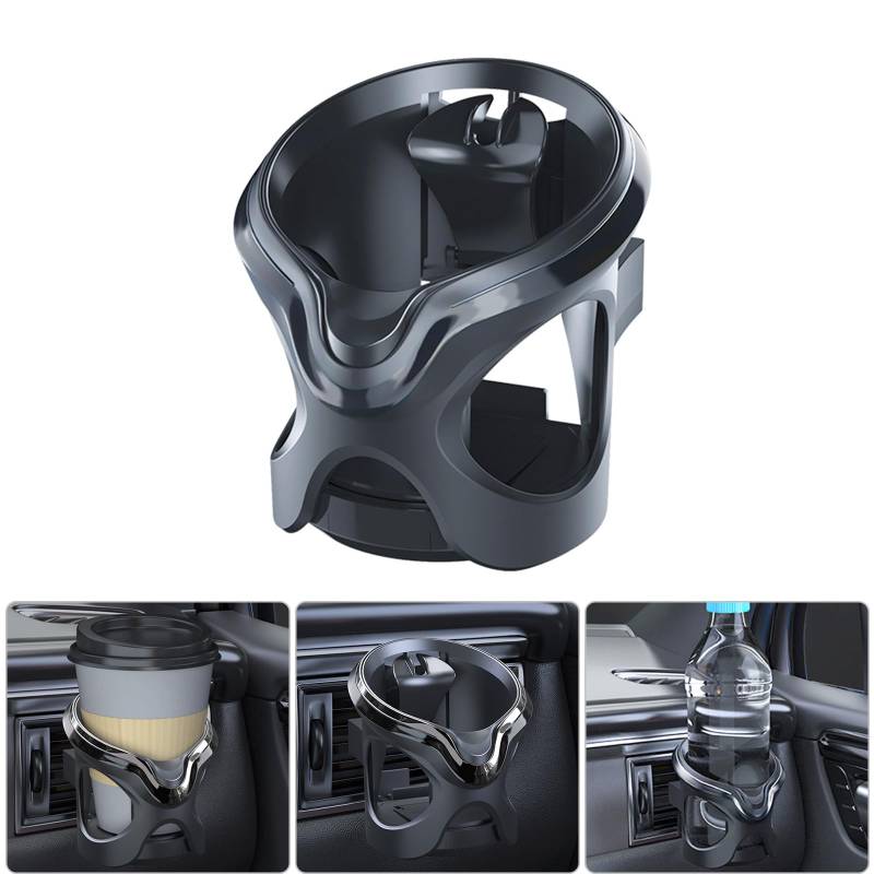 Universal KFZ Auto Getränkehalter Cupholder Dosenhalter Auto Lüftungshalterung, Flaschenhalter für Auto Aschenbecher, Kaffeebecher und Getränkedose mit Flexibler Befestigung max. Ø76mm (Dunkelgrau) von Tawveml