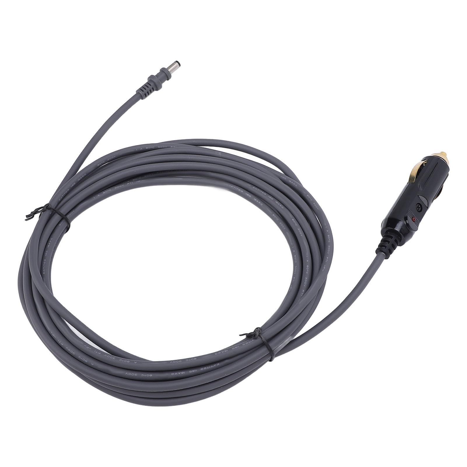 16,4 FT DC12V 24V Auto Zigarettenanzünder Kabel 18AWG Netzteil Kabel Wasserdicht RV LKW Boot Grau von Tbest